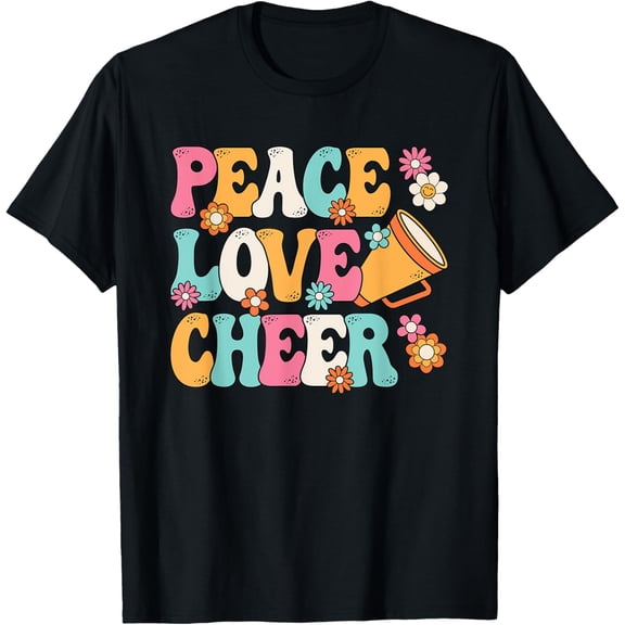 Exquisite and comfortable-Peace Love Cheer Cheerleader Cheerleading Women Girls Teens T-Shirt