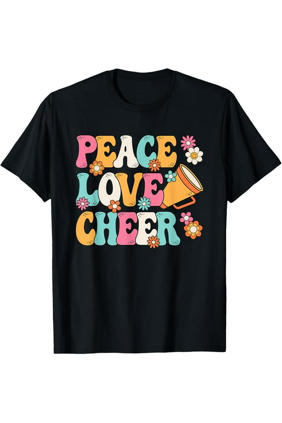 Exquisite and comfortable-Peace Love Cheer Cheerleader Cheerleading Women Girls Teens T-Shirt