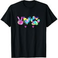 thumbnail image 1 of Exquisite and comfortable-Peace Love Dogs Tie Dye Dog Paw Funny Dog Mom Dog Lover T-Shirt, 1 of 4
