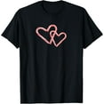 thumbnail image 1 of Exquisite and comfortable-Peppermint Candy Cane Interlocking Hearts Christmas Holiday T-Shirt, 1 of 4