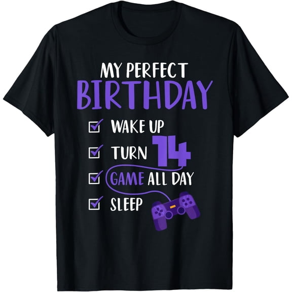 Exquisite and comfortable-Perfect Birthday Gamer Boy Level 14 Unlocked 14th Birthday T-Shirt