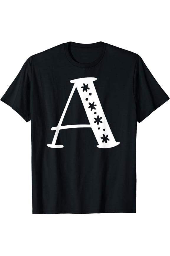 Exquisite and comfortable-Personalized Initial A With Snowflakes Letter A T-Shirt