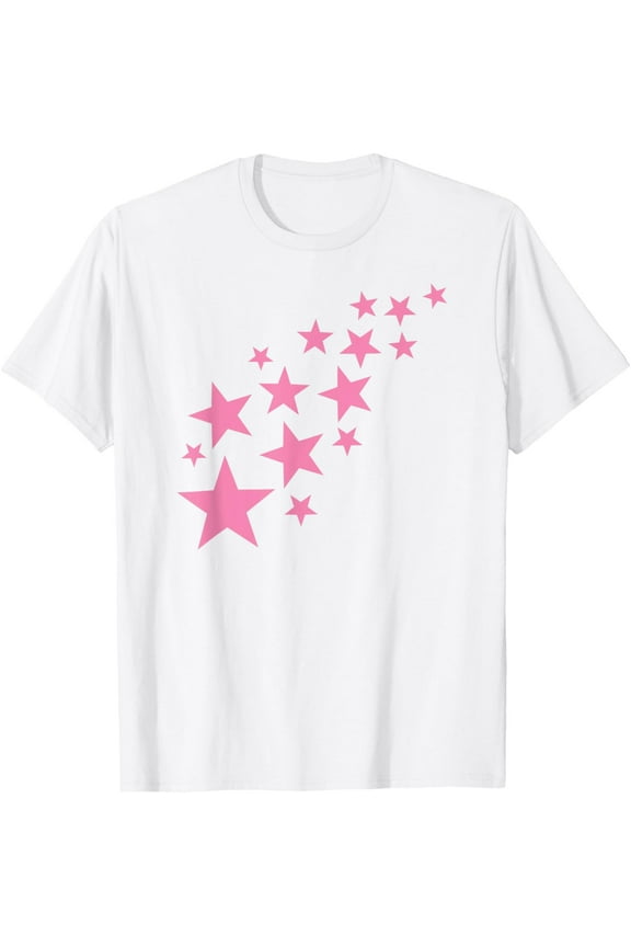 Exquisite and comfortable-Pink stars T-Shirt T-Shirt