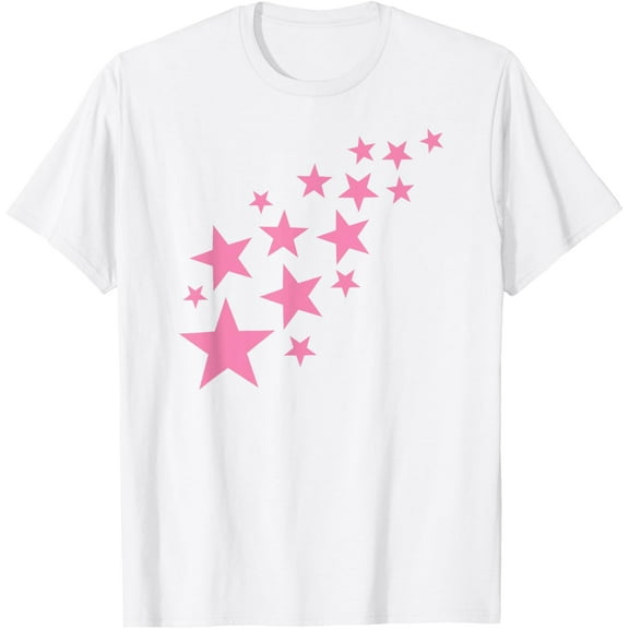 Exquisite and comfortable-Pink stars T-Shirt T-Shirt