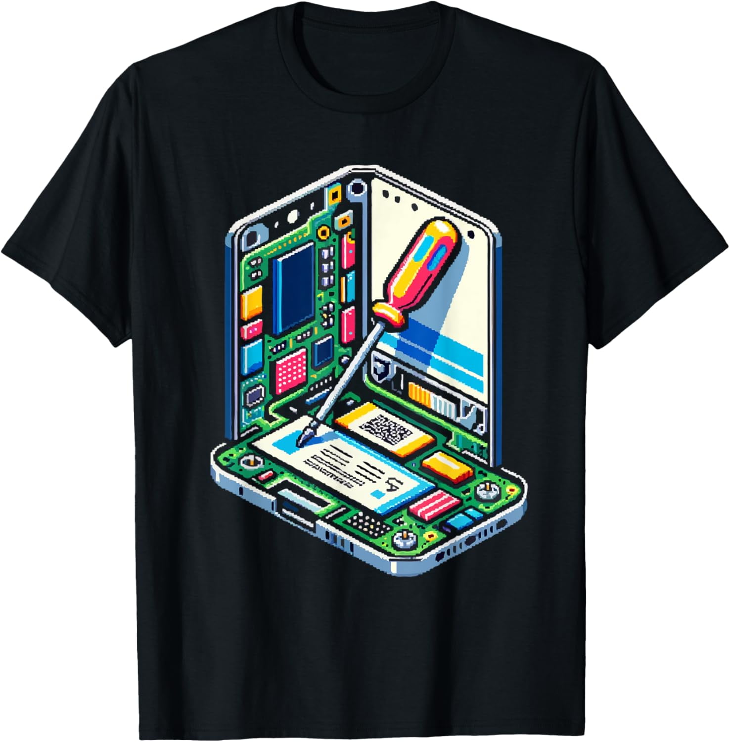 Exquisite and comfortable-Pixel Mobile Phone Repair T-Shirt - Walmart.com