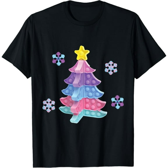 Exquisite and comfortable-Pop Up Fidget Game Christmas Tree Snowflakes for kids T-Shirt