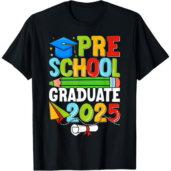 Exquisite and comfortable-Preschool Graduation Shirt 2025 Kids Boys Pre-k Graduate T-Shirt