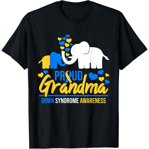 Exquisite and comfortable-Proud Grandma World Down Syndrome Awareness Day Elephant T21 T-Shirt