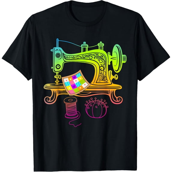 Exquisite and comfortable-Quilting Quilt Lover Quilter Colorful Sewing Machine T-Shirt