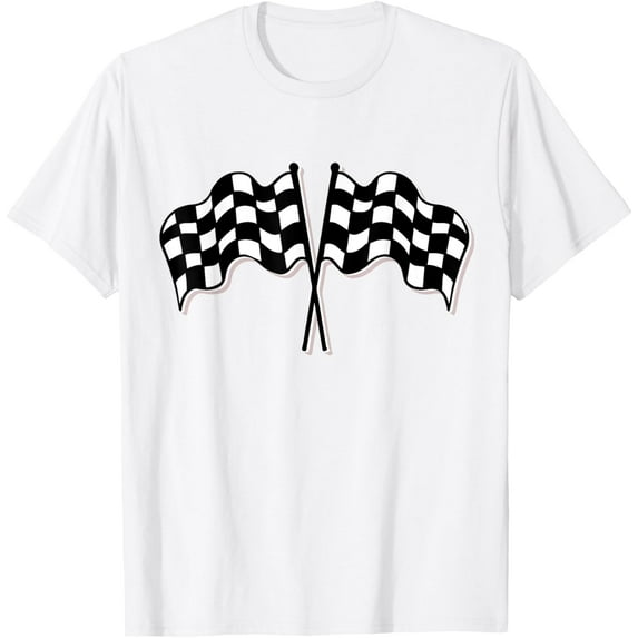 Exquisite and comfortable-Racing Car Checkered Finish Line Flag Automobile Motor Race T-Shirt
