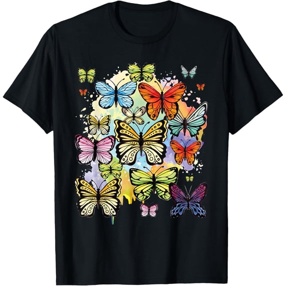 Exquisite and comfortable-Rainbow Butterflies - Butterfly Lover Entomologist Gardener T-Shirt