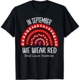 thumbnail image 1 of Exquisite and comfortable-Rainbow In September We Wear Red Blood Cancer Awareness T-Shirt, 1 of 4