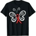 thumbnail image 1 of Exquisite and comfortable-Red Ribbon Butterfly Blood Cancer HIV AIDS Awareness T-Shirt, 1 of 4