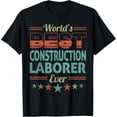 thumbnail image 1 of Exquisite and comfortable-Retro Badge Worlds Best Construction Laborer T-Shirt, 1 of 4
