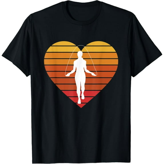 Exquisite and comfortable-Retro Heart Jump Rope Tightrope Walker Walking Jump Roping T-Shirt