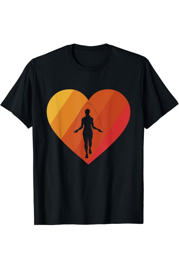 Exquisite and comfortable-Retro Heart Jump Rope Tightrope Walking Walker Jump Roping T-Shirt