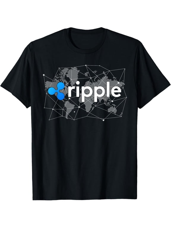 Exquisite and comfortable-Ripple XRP Logo Crypto Trader World Map Blockchain T-Shirt
