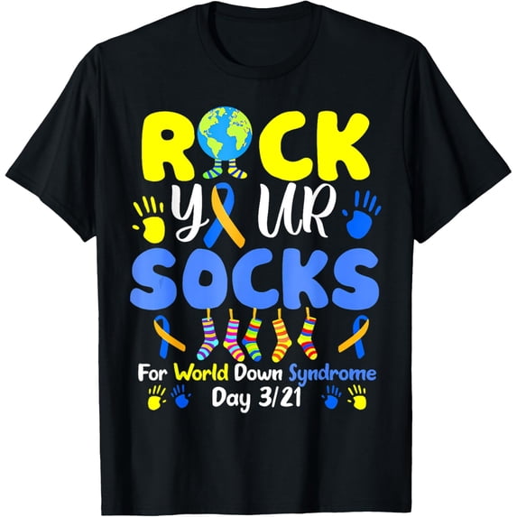 Exquisite and comfortable-Rock Your Socks For World Down Syndrome Day Men Women T-Shirt
