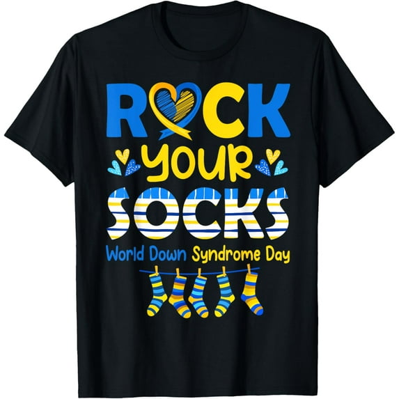 Exquisite and comfortable-Rock Your Socks World Down Syndrome Awareness Day Women Kids T-Shirt