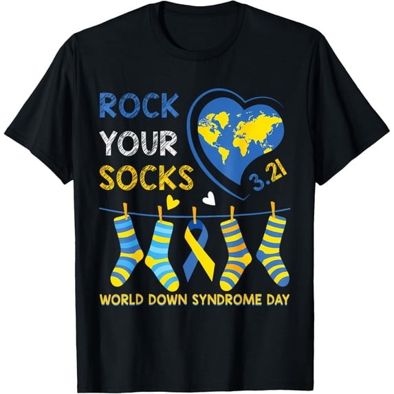 Exquisite and comfortable-Rock Your Socks World Down Syndrome Awareness Day Women Kids T-Shirt