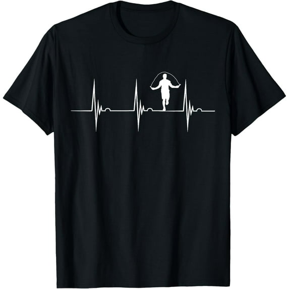 Exquisite and comfortable-Rope Jumping Heartbeat EKG Pulse Jump Rope Skipping T-Shirt