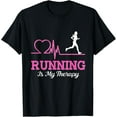 thumbnail image 1 of Exquisite and comfortable-Running Is My Therapy Runner Jogging Sport Marathon Runner T-Shirt, 1 of 4
