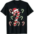 thumbnail image 1 of Exquisite and comfortable-Santa Christmas Funny Xmas Lights Red And White Candy Cane T-Shirt, 1 of 4