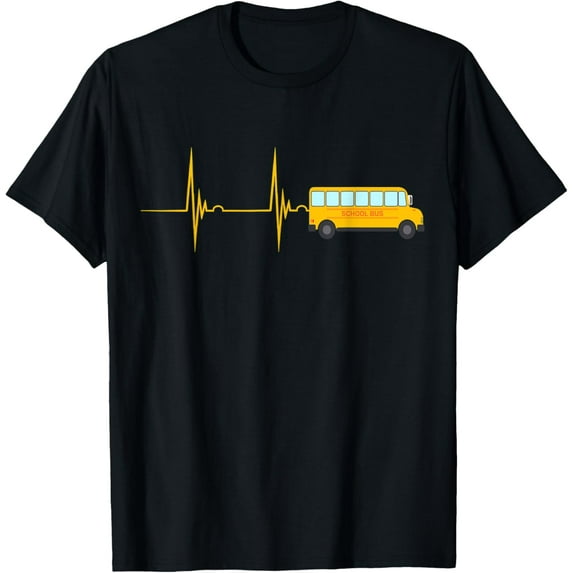 Exquisite and comfortable-School Bus Driver Bus Lover Heartbeat EKG Pulse Bus Driving T-Shirt
