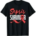 thumbnail image 1 of Exquisite and comfortable-Sepsis Awareness - Red Ribbon - Sepsis Survivor T-Shirt, 1 of 4