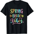 thumbnail image 1 of Exquisite and comfortable-Spring Break Vibes Funny Spring Break Teacher Floral Pattern T-Shirt, 1 of 4