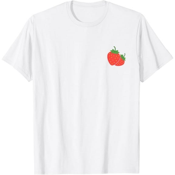 T-SHIRTStrawberry Pocket Shirt Strawberry Art T-Shirt Trendy mens t shirtļ¼whiteļ¼womenļ¼funnyļ¼misfitsļ¼menļ¼journey