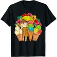 thumbnail image 1 of Exquisite and comfortable-Summer Vibes Dessert Sweets Lover Exotic Flowers Ice Cream T-Shirt, 1 of 4