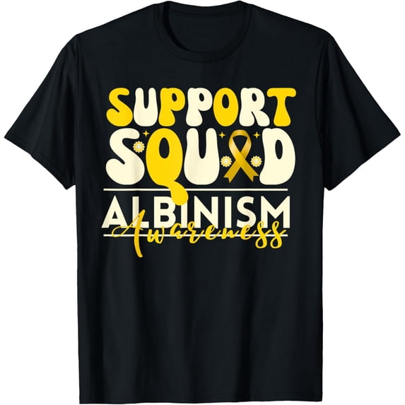 Exquisite and comfortable-Support Squad Albinism Awareness Yellow T-Shirt