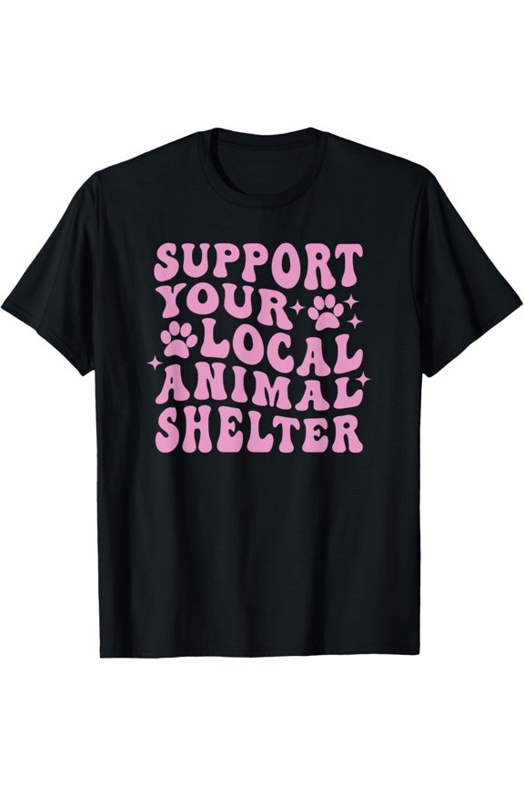 Exquisite and comfortable-Support Your Local Animal Shelter Rescue Dogs Fur Mama Retro T-Shirt