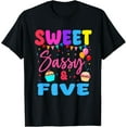 thumbnail image 1 of Exquisite and comfortable-Sweet Sassy & Five 5th Birthday Girl Cupcake 5 Year Old T-Shirt, 1 of 4