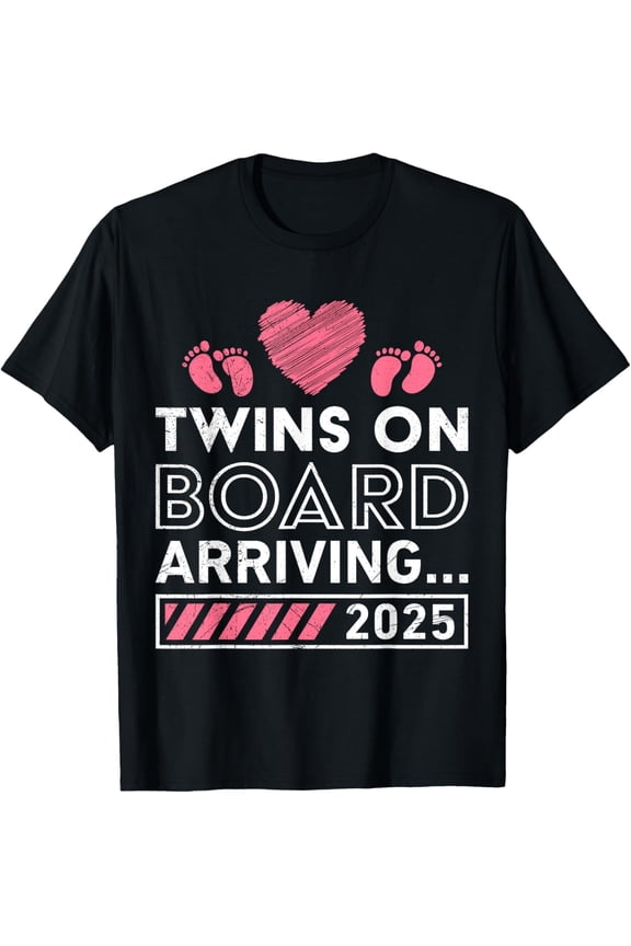 Exquisite and comfortable-TWINS ON BOARD 2025 Future Mommy Birth of Twins T-Shirt
