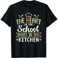 thumbnail image 1 of Exquisite and comfortable-The Heart Of The School Beats In The Kitchen Lunch Lady T-Shirt, 1 of 4
