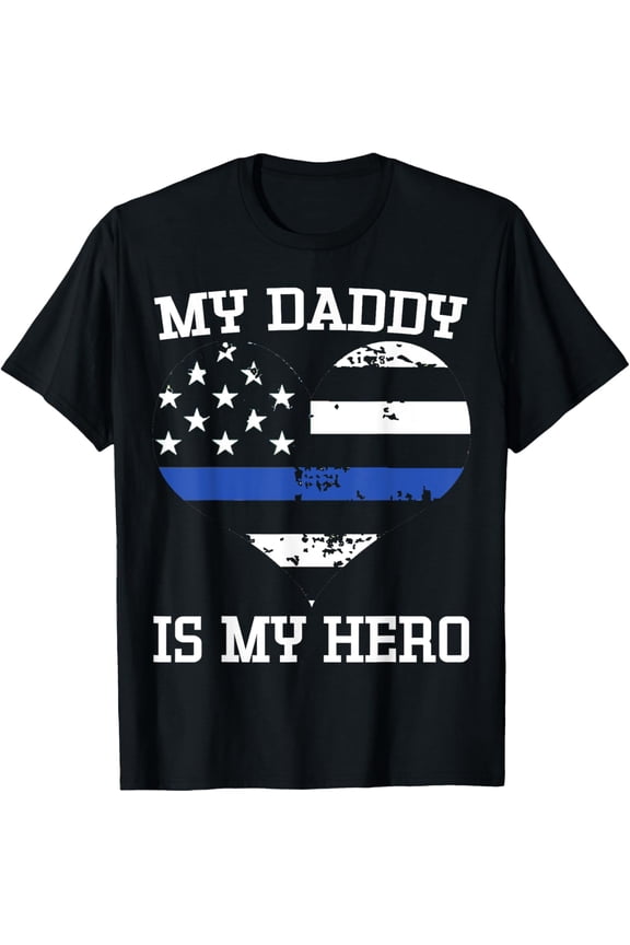 Exquisite and comfortable-Thin Blue Line Heart Flag Police Officer Support Shirt T-Shirt