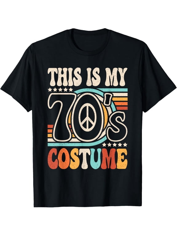 Exquisite and comfortable-This Is My 70's Costume 70s Party Outfit Groovy Hippie Disco T-Shirt