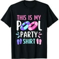 thumbnail image 1 of Exquisite and comfortable-This Is My Pool Party Shirt Pastel Pool Floats Flip Flops T-Shirt, 1 of 4