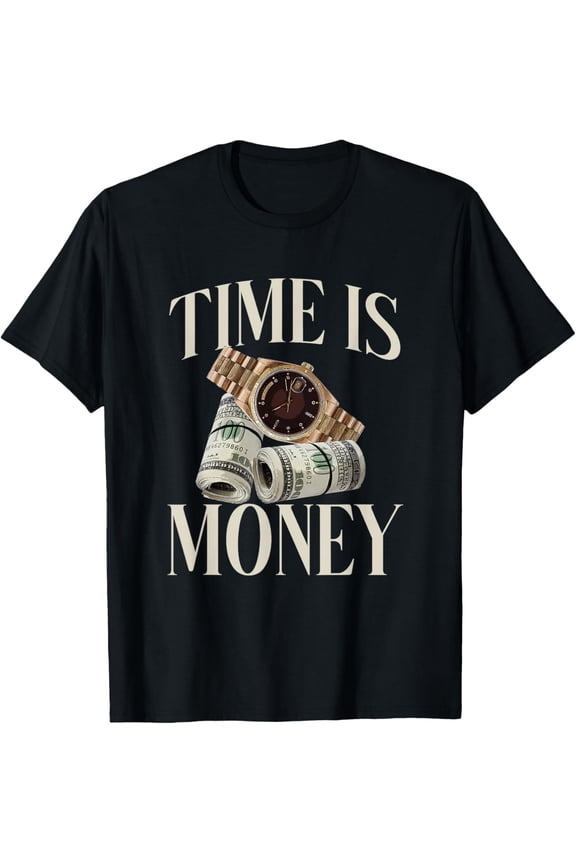 Exquisite and comfortable-Time Is Money Cash Business Millionaire Cryptocurrency Rich T-Shirt