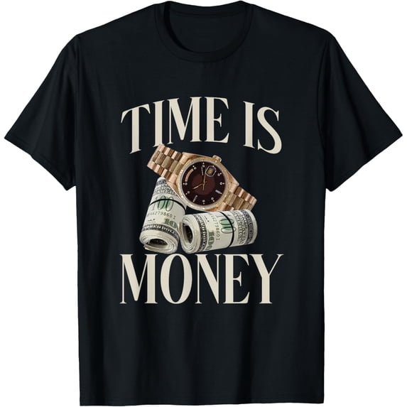 Exquisite and comfortable-Time Is Money Cash Business Millionaire Cryptocurrency Rich T-Shirt