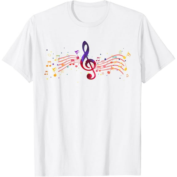 Exquisite and comfortable-Treble Clef Musician Singer Music Notes Musical Instruments T-Shirt