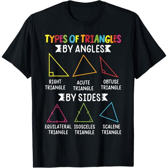 Exquisite and comfortable-Types Of Triangles By Angles Shapes Math Geometry Teacher T-Shirt