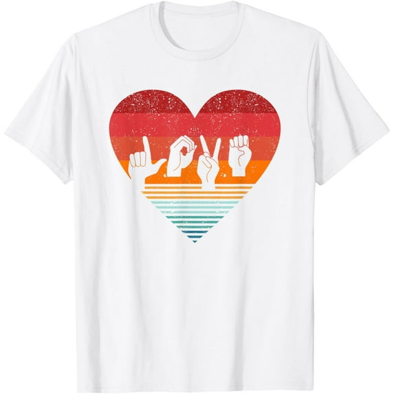 Exquisite and comfortable-Valentine's Day Love Sign Language Hand Heart Mute Deaf T-Shirt