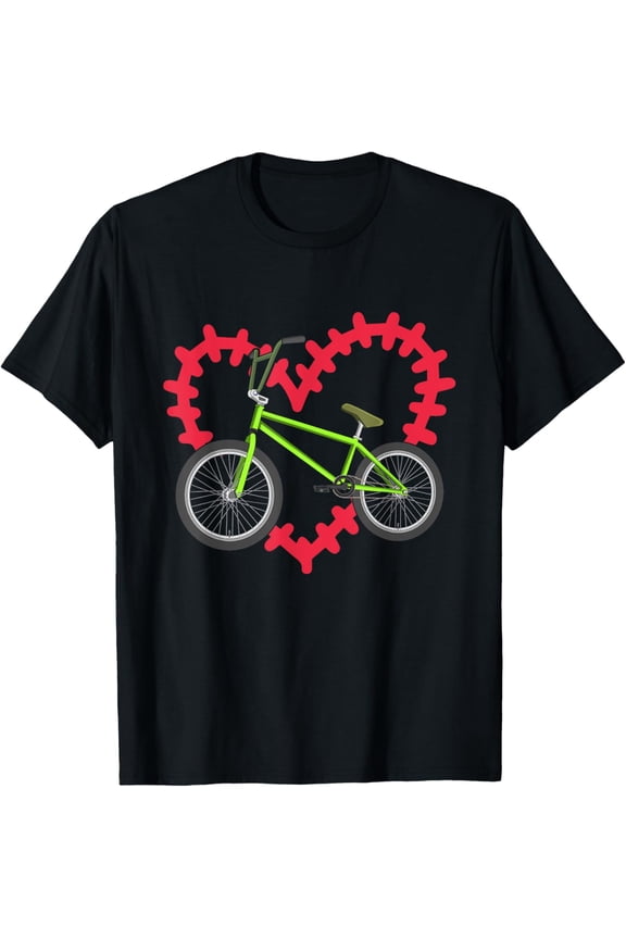 Exquisite and comfortable-Valentines Day Gift Love BMX Biking Cyclist Heart Bicycle T-Shirt