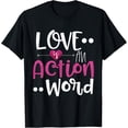 thumbnail image 1 of Exquisite and comfortable-Verb Relationship Funny Love Pink T-Shirt, 1 of 4