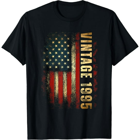 Exquisite and comfortable-Vintage 1995 American Flag 30th Birthday 30 Years Old Men T-Shirt