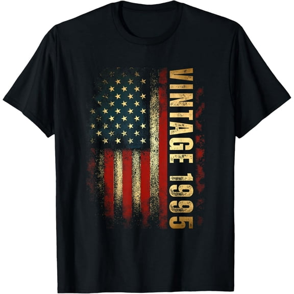 Exquisite and comfortable-Vintage 1995 American Flag 30th Birthday 30 Years Old Men T-Shirt
