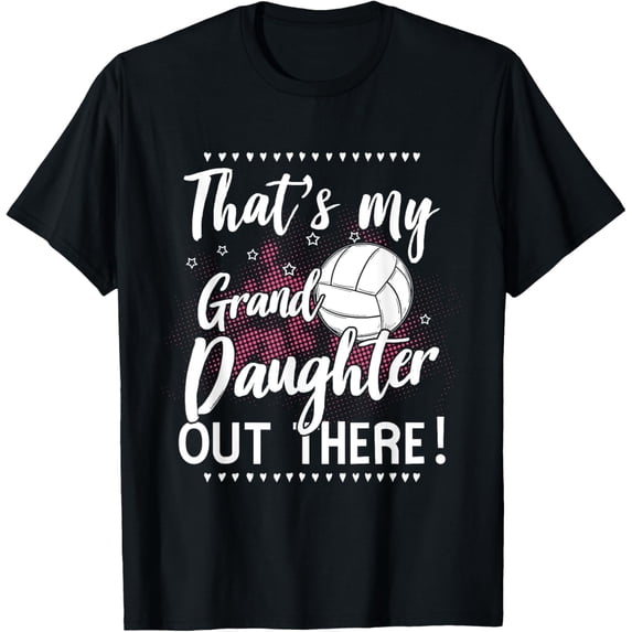 Exquisite and comfortable-Volleyball Player Gifts & Volleyball Lover Outfits Volleyball Grandma of Volleyball Granddaughter Black T-Shirt